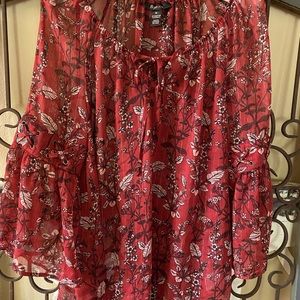 Style &Co burgundy blouse.